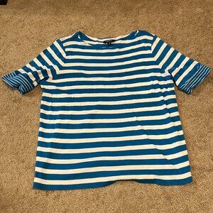 Lauren Ralph Lauren Blue and White Striped Shirt
